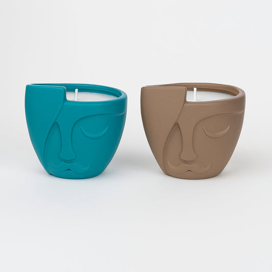 Candela Ilary Queen volto donna ceramica profumata 10x10 cm
