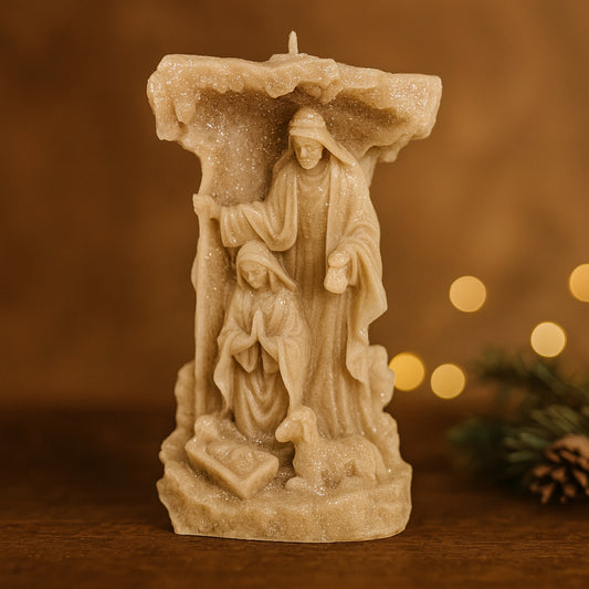 Candela Natività Gardena brinata profumata Cereria Parma Natale elegante