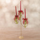 Candeliere oro 5 fiamme con riccioli decorativi H53 cm elegante