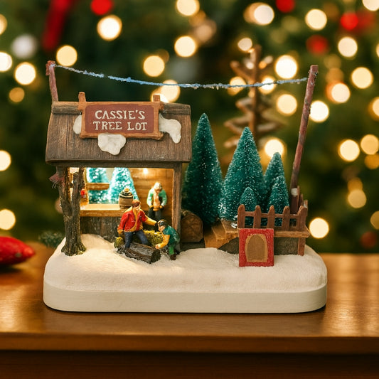 Carillon natalizio Lamart Cassie’s Tree H 26 cm con luci LED e melodia

