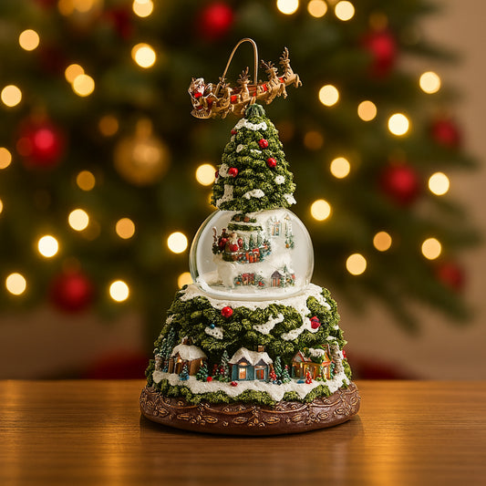 Carillon natalizio Lamart con paesaggio innevato H 34 cm – decorazione musicale e luminosa