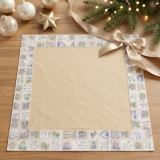 Centro Tavola Cotone Decoro Glicine 90x90 cm