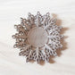 Centro in ceramica tortora intagliata Ø 15 cm H 3,5 decorativo artigianale