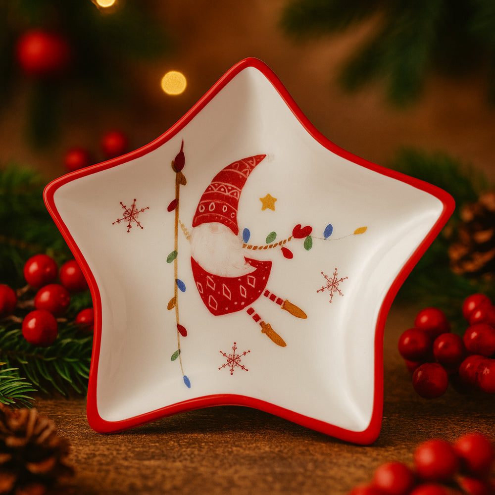 Centro stella in ceramica Babbomatto 20 cm centrotavola Gnomatti Volo