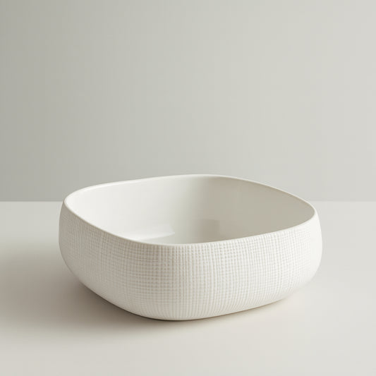 Centrotavola Mascagni in ceramica grigio moderno 25x10,5 cm