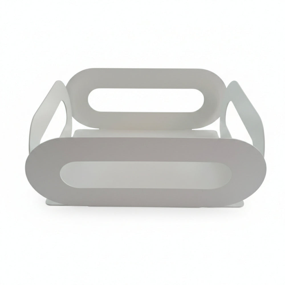 Centrotavola Negò in metallo bianco fruttiera decorativa 27x21 cm