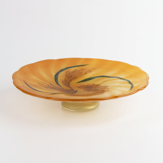 Centrotavola Rigatti in vetro ambra 44 cm – Le Favole

