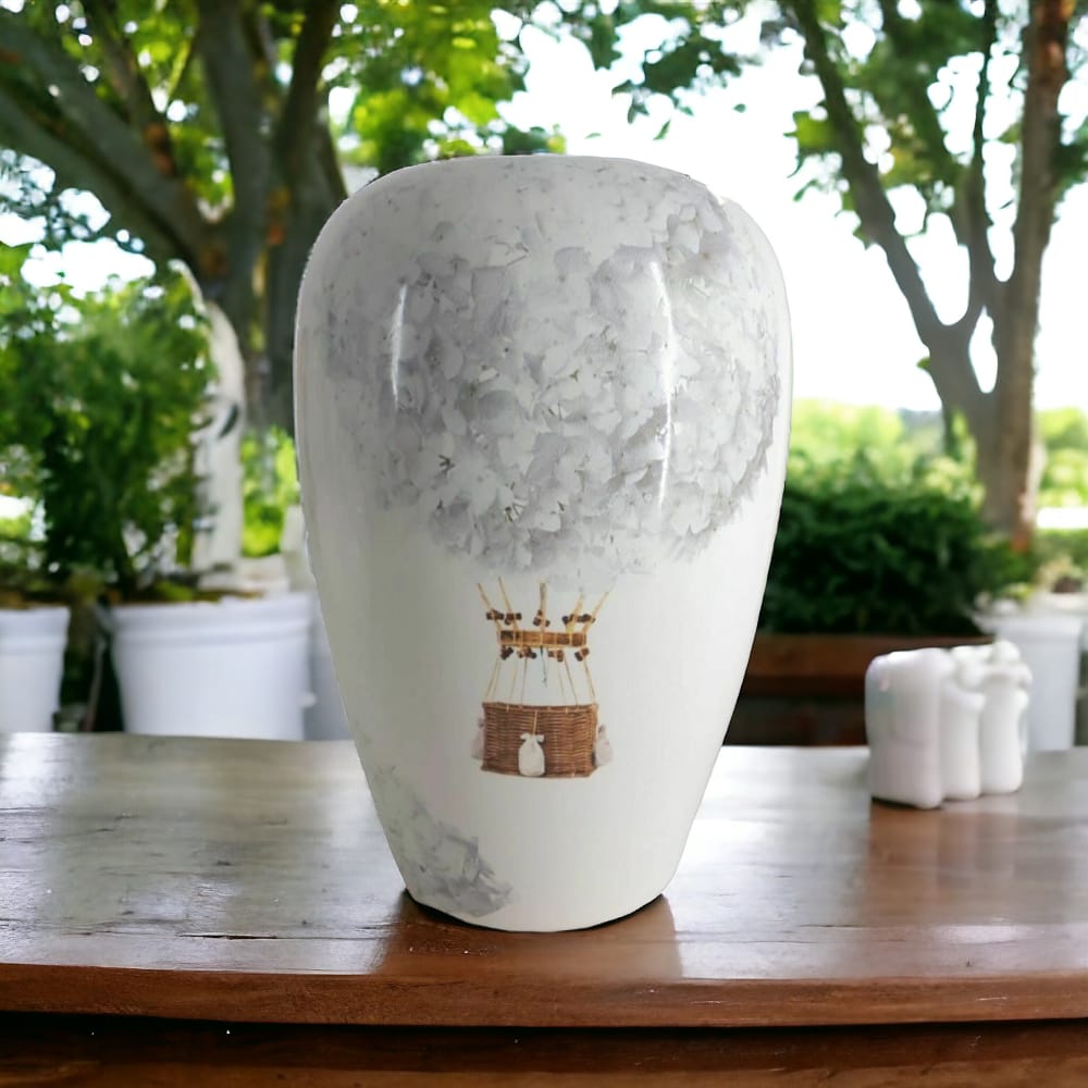 Ceramiche Viva Vaso In Porcellana 18x12cm Made In Italy De Ruta Mongolfiera