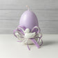 Cereria Parma Candela Uovo Pasquale Lilla con Base H11,5 cm