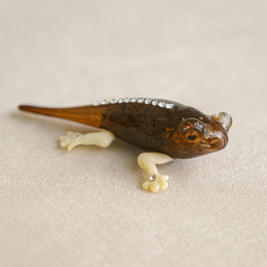 Charm geko ambra Gabbiani Murano 7 cm per collana o bijoux