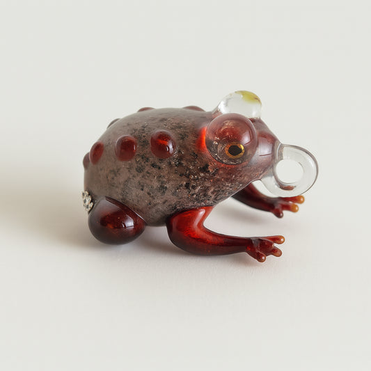 Charm rana rossa Gabbiani Murano 3 cm pendente portafortuna