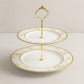 Narumi – 2 Tier Etagère Très d'Or Stand in Porcelain 