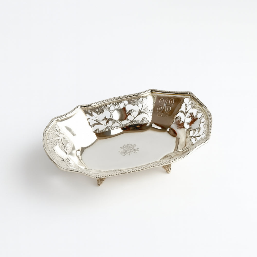 Ciotolina Royal Family traforata 15x10 cm in Sheffield lucido decorativo

