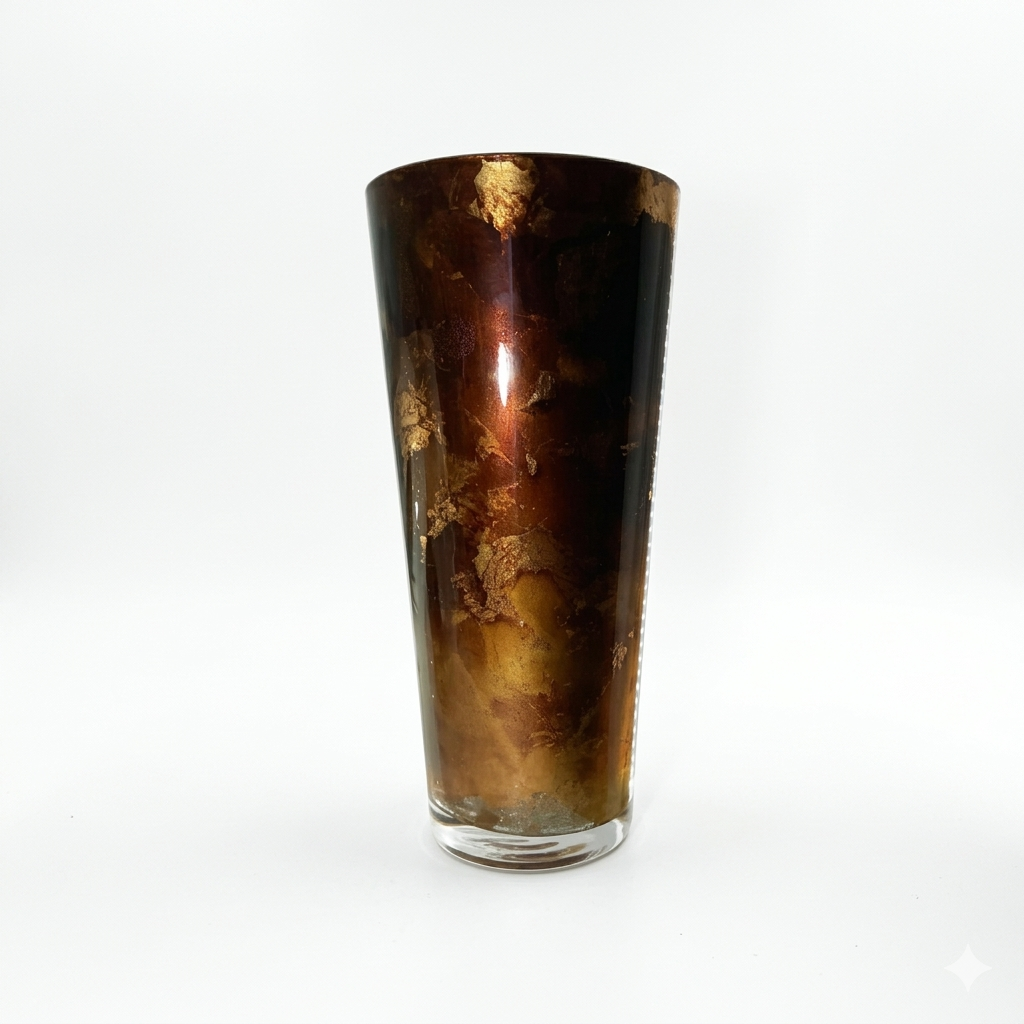Cive Vaso Vetro Bronzo H 30x14 cm
