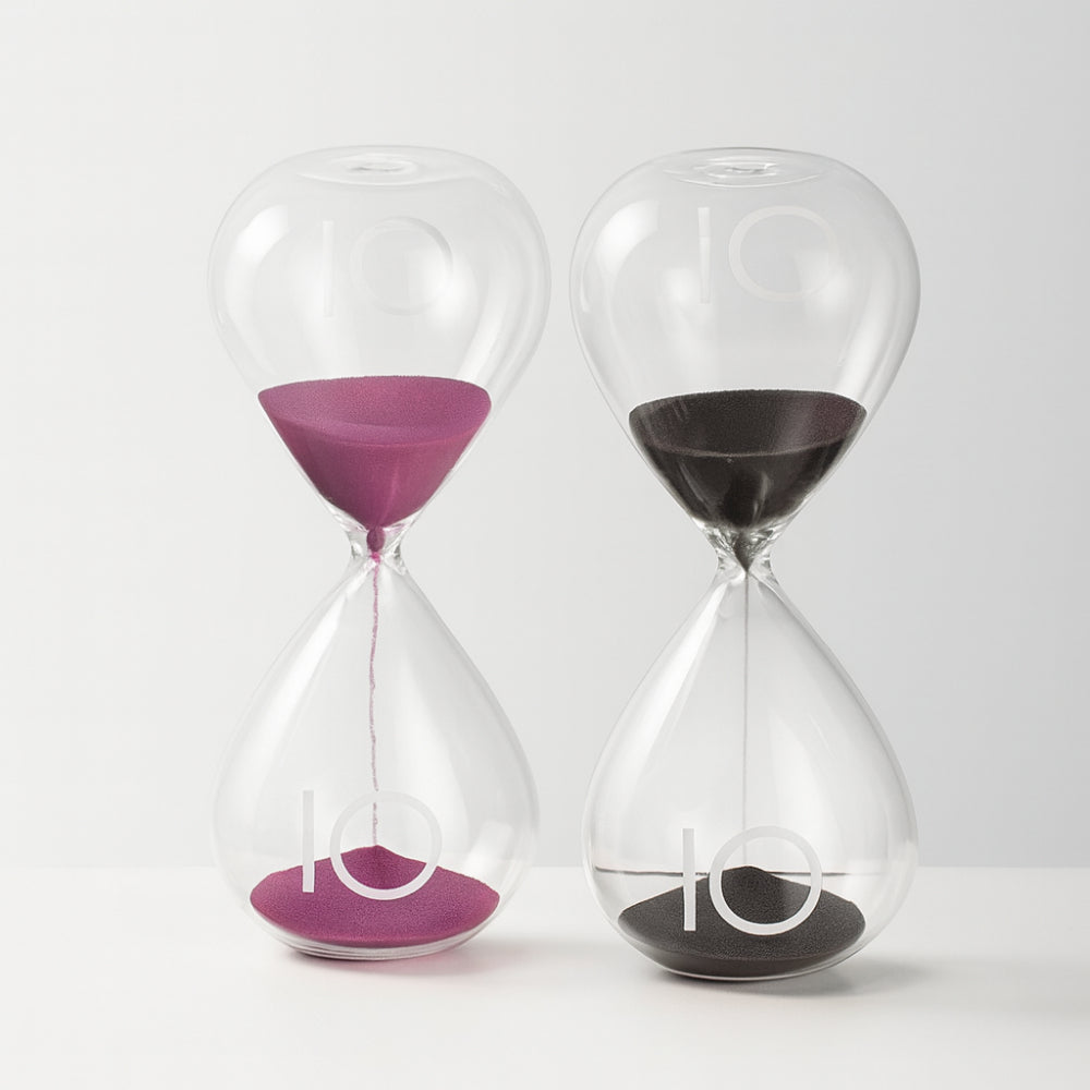 Clessidra decorativa Mascagni fuxia vetro H 16 cm

