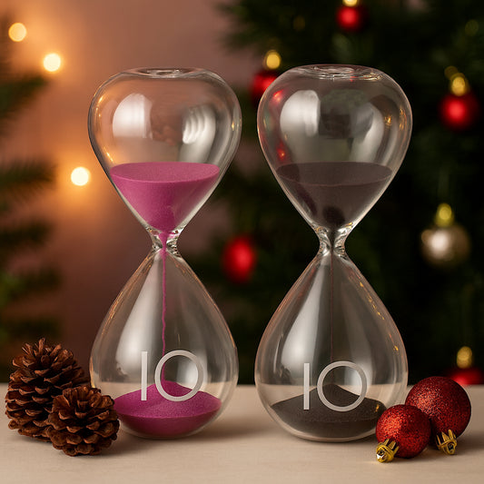 Clessidra decorativa Mascagni fuxia vetro H 16 cm

