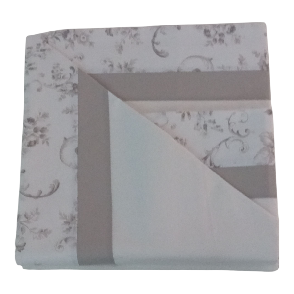 Completo letto Pisa in percalle di cotone con doppia balza – Rosa e Sabbia