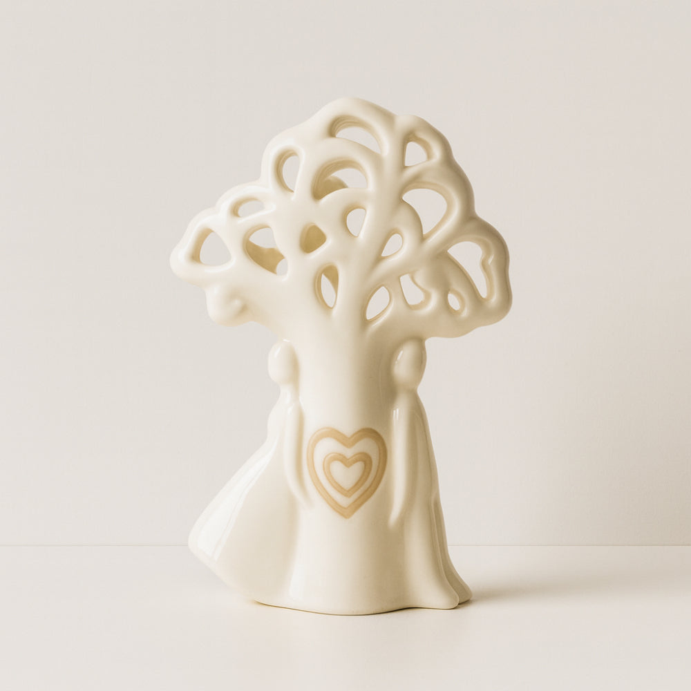 Coppia Albero della Vita in Porcellana Royal Gift H 16 cm, decorazione elegante