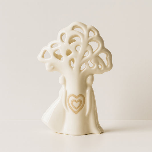 Coppia Albero della Vita in Porcellana Royal Gift H 16 cm, decorazione elegante