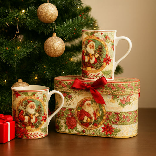 Coppia mug Babbomatto in porcellana 300 cc tema Babboclassico con scatola regalo