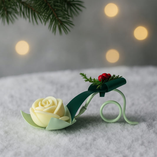 Coppia porta candele in ferro bianco decorato – Collezione Noël per decorazioni eleganti natalizie