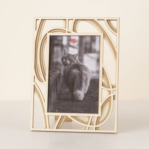 Cuorematto Cornice 3D in Legno Bianco 22x16 cm  D6511