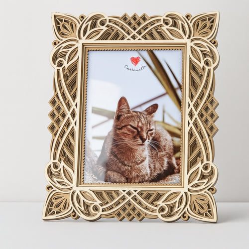 Cuorematto Cornice 3D in Legno Bianco 22 x 16 cm.