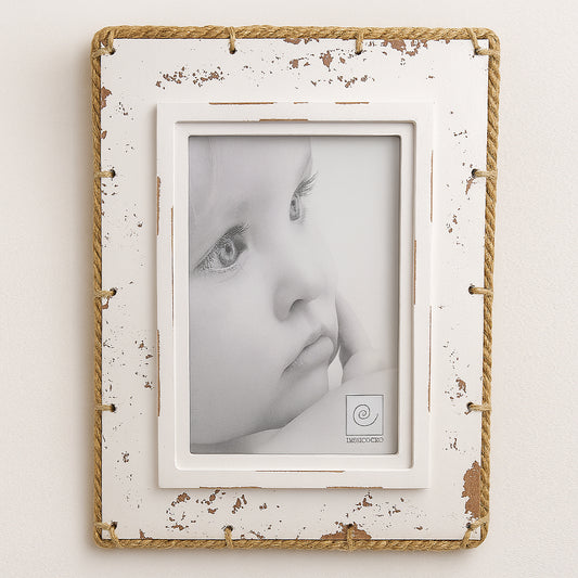 Cornice Mascagni shabby chic con cordone marino 28x23 cm