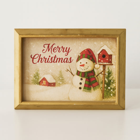Cornice portafoto in legno con bordo oro 19x15 cm – Collezione Noël, elegante decorazione natalizia