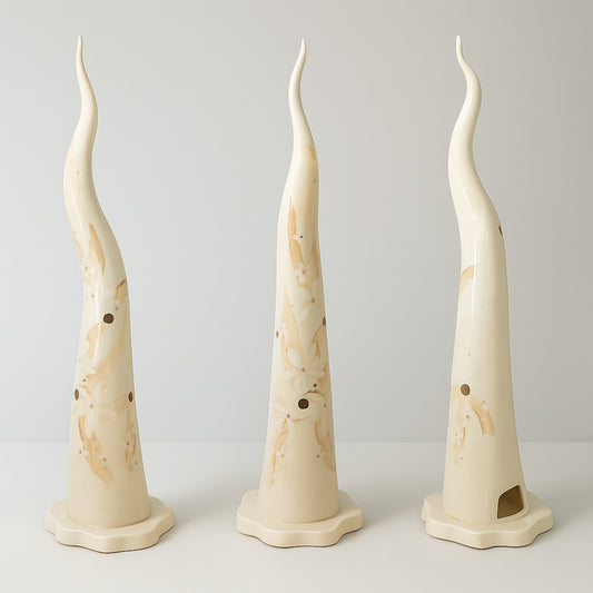 Corno Gigante SER Capodimonte in Porcellana H53 cm – simbolo portafortuna artigianale Made in Italy – Le Favole
