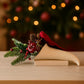 Cornucopia natalizia in ceramica con composizione decorativa 23x13 cm – Linea Noël
