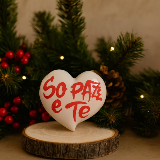 Cuore bianco Capodimonte Sharon "So Pazz e Te" 12x14 cm – Decorazione d'amore Made in Italy