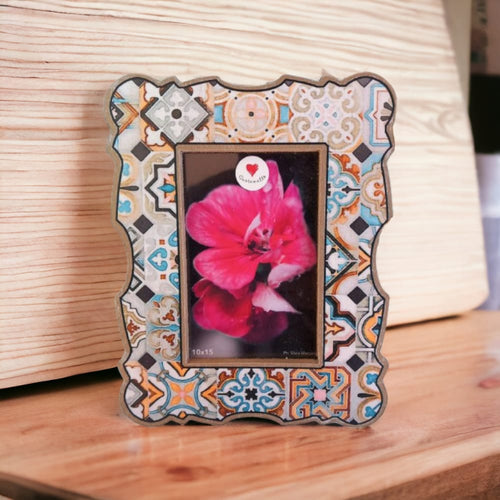 Cuorematto Portafoto Cuor Damasco Legno 23 cm