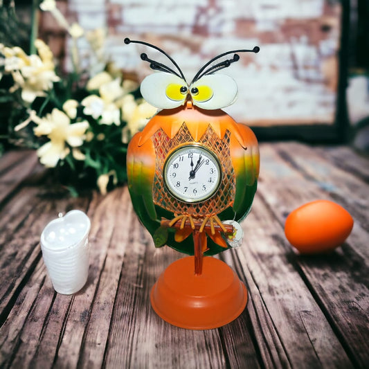 Cuorematto Gufo Decorazione Pasquale Orologio 30x16 cm Pasqua Arancio
