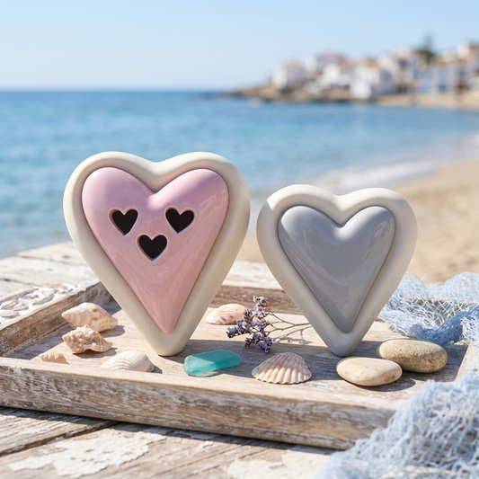 Cuorematto Coppia Scatole Cuore Porcellana Set 2 pz