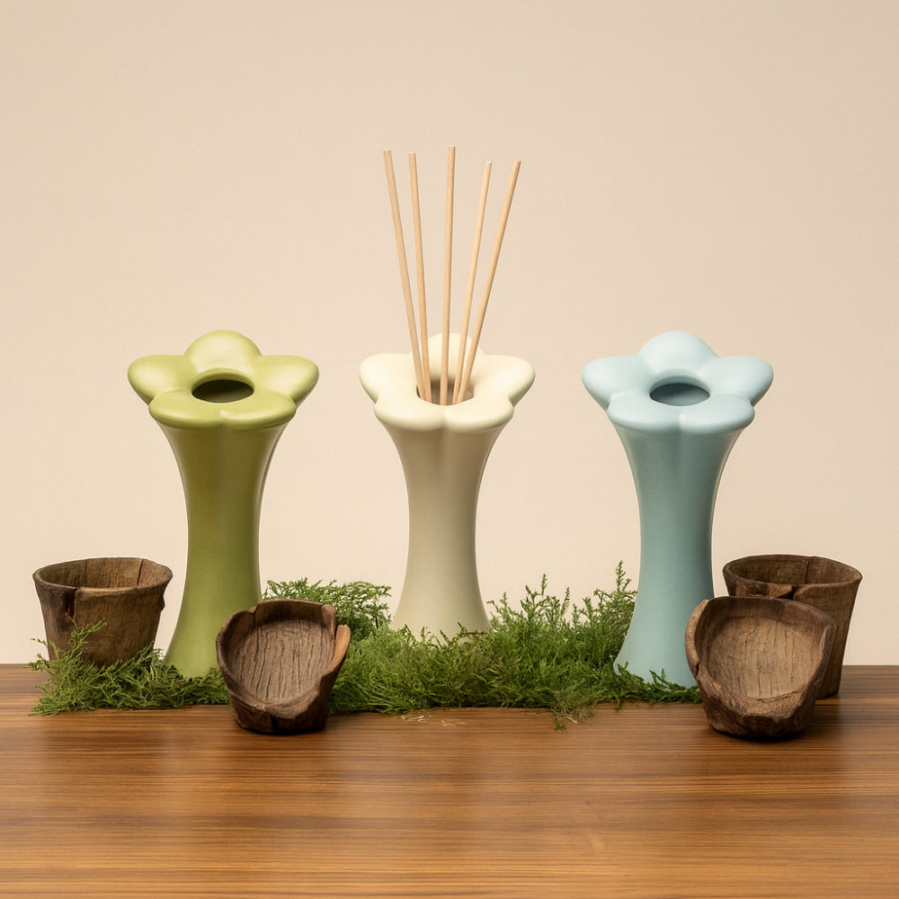Cuorematto Diffusore Ambiente Fiore Ceramica H15 cm D9028
