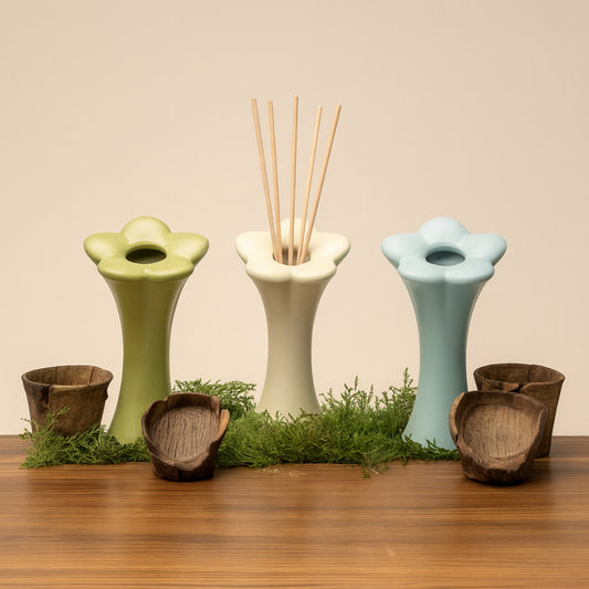 Cuorematto Diffusore Ambiente Fiore Ceramica H15 cm D9028