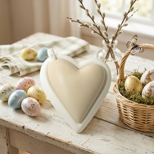 Cuorematto Formaggera Cuore Porcellana Bianca 13x11 cm