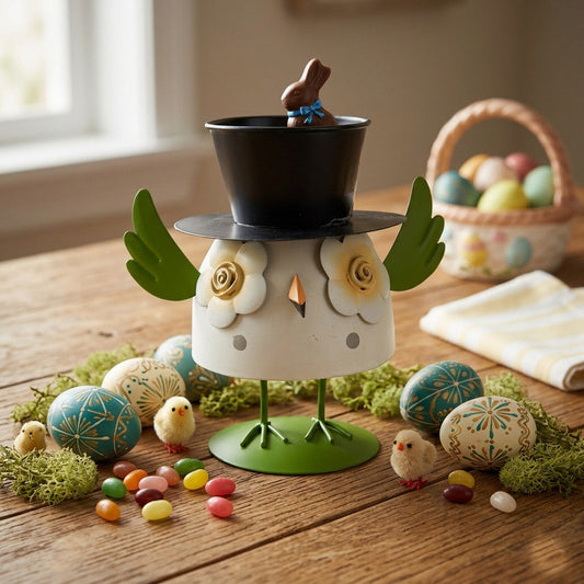 Cuorematto Gufo Decorazione Pasqua verde 17×16 cm