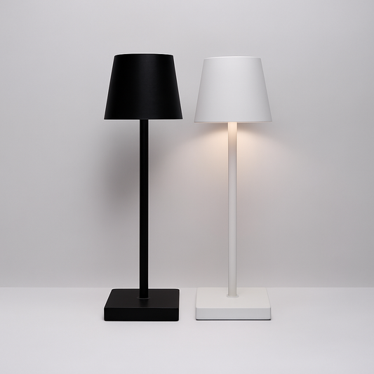 Cuorematto Lampada LED Cono Ricaricabile Cuorematto - 39 cm Bianco/Nero F1121
