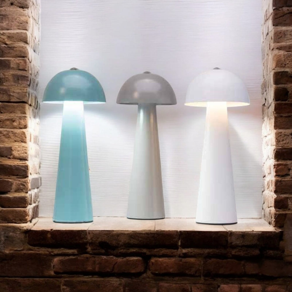 Cuorematto Lampada LED Funghetto ricaricabile 3 ass. - cm 16 H