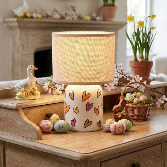 Cuorematto Lampada con Paralume 13×18 cm Decoro Cuori da297