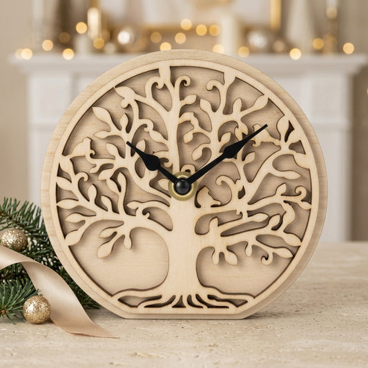 Cuorematto Orologio Albero della Vita in Legno Ø14 cm