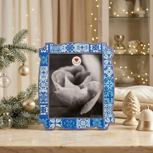 Cuorematto Porta Foto Cuor Damasco Decorata 33  cm