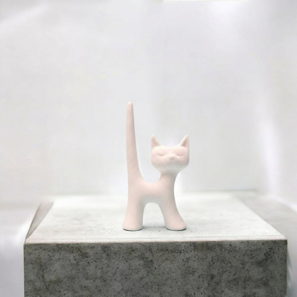 Cuorematto Portanelli Cane e Gatto in Gres Bianco H 10/13 cm