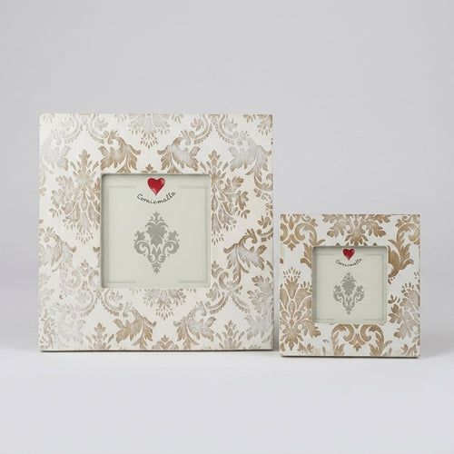 Cuorematto Set 2 Cornici Shabby in Legno 20x20 e 12x12 cm