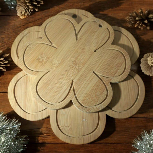 Cuorematto Tagliere in Legno Forma Quadrifoglio 26/20 cm