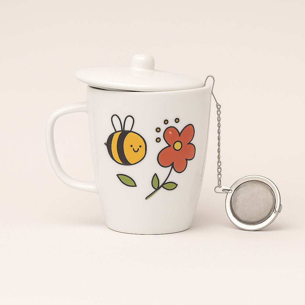 Cuorematto – Tisaniera Ceramica con Filtro MR.BEE 9x9x10,5 cm