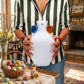 Cuorematto Vaso in Vetro 28 cm Bianco Ambra e Bleu Design