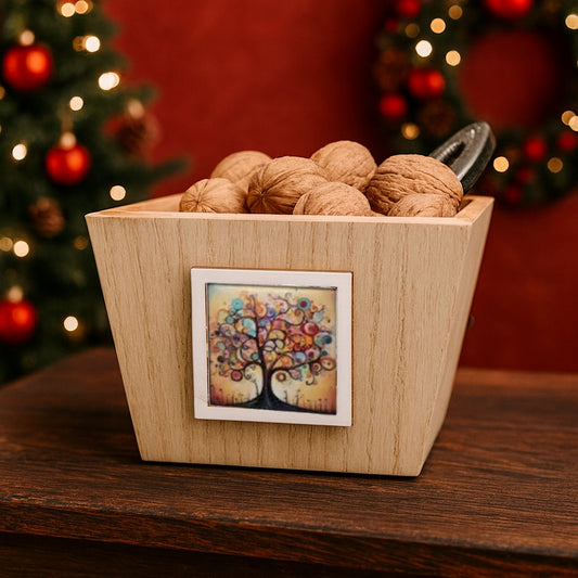 Cuorematto Vassoio Ciotola Porta noci \ schiaccianoci 16cm Albero della Vita D9055
